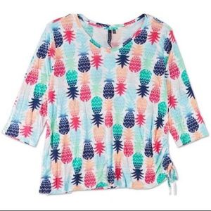 NWT Casey Key Women's Petite Pineapple Print Top -
Multi